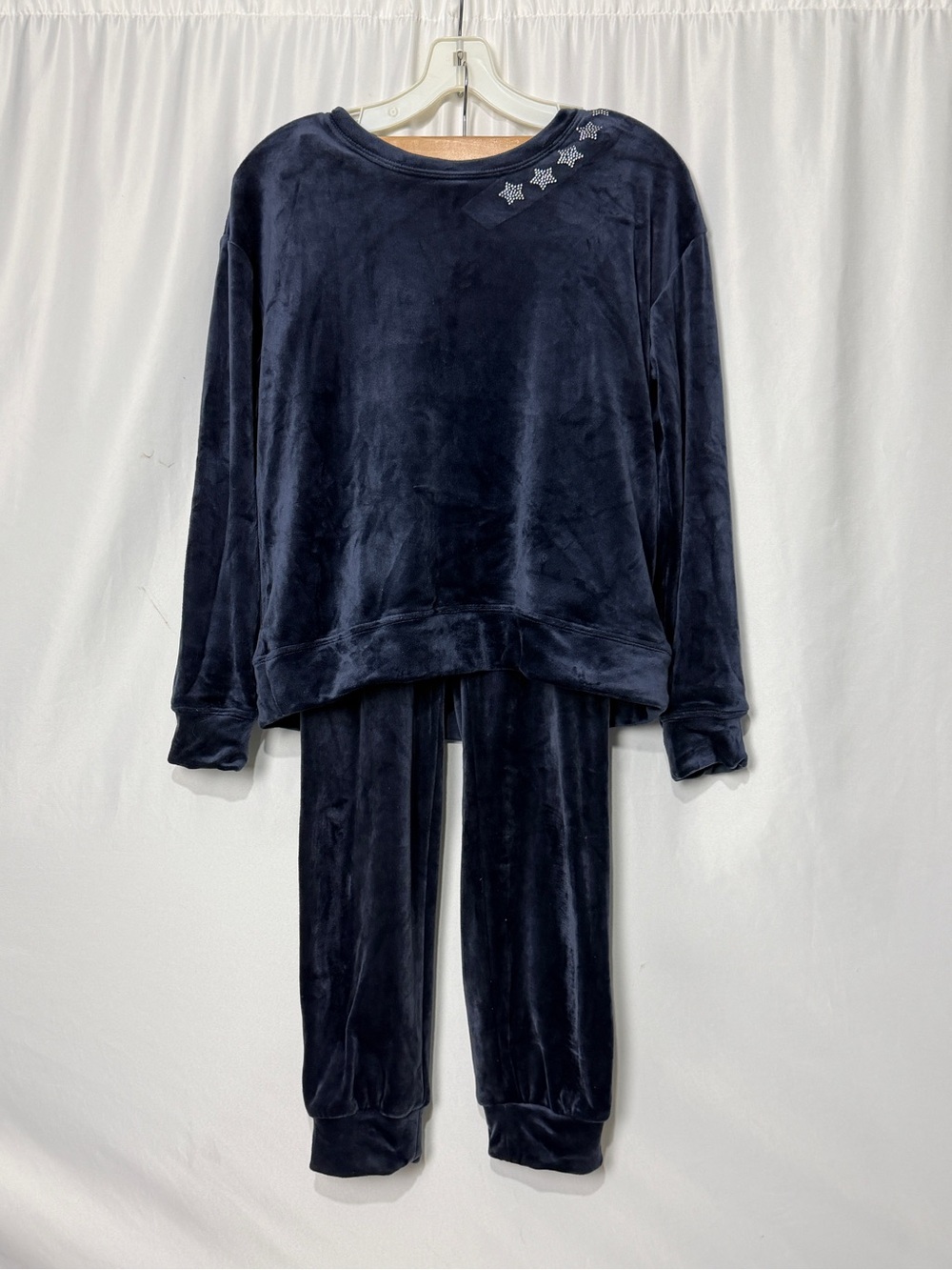 Magaschoni Blue Velour Hoodie & Pants Set Loungewear Casual Y2K Womens XS